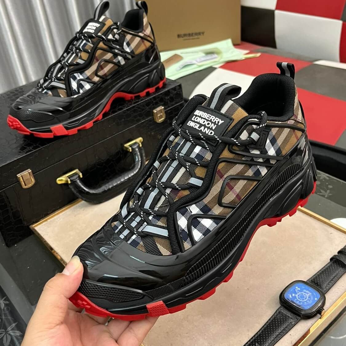 Arthur Check Monogram Sneakers