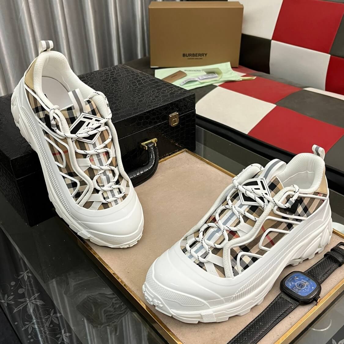Arthur Check Monogram Sneakers