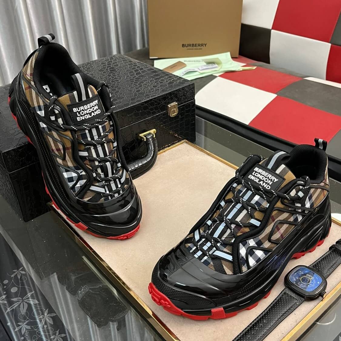 Arthur Check Monogram Sneakers