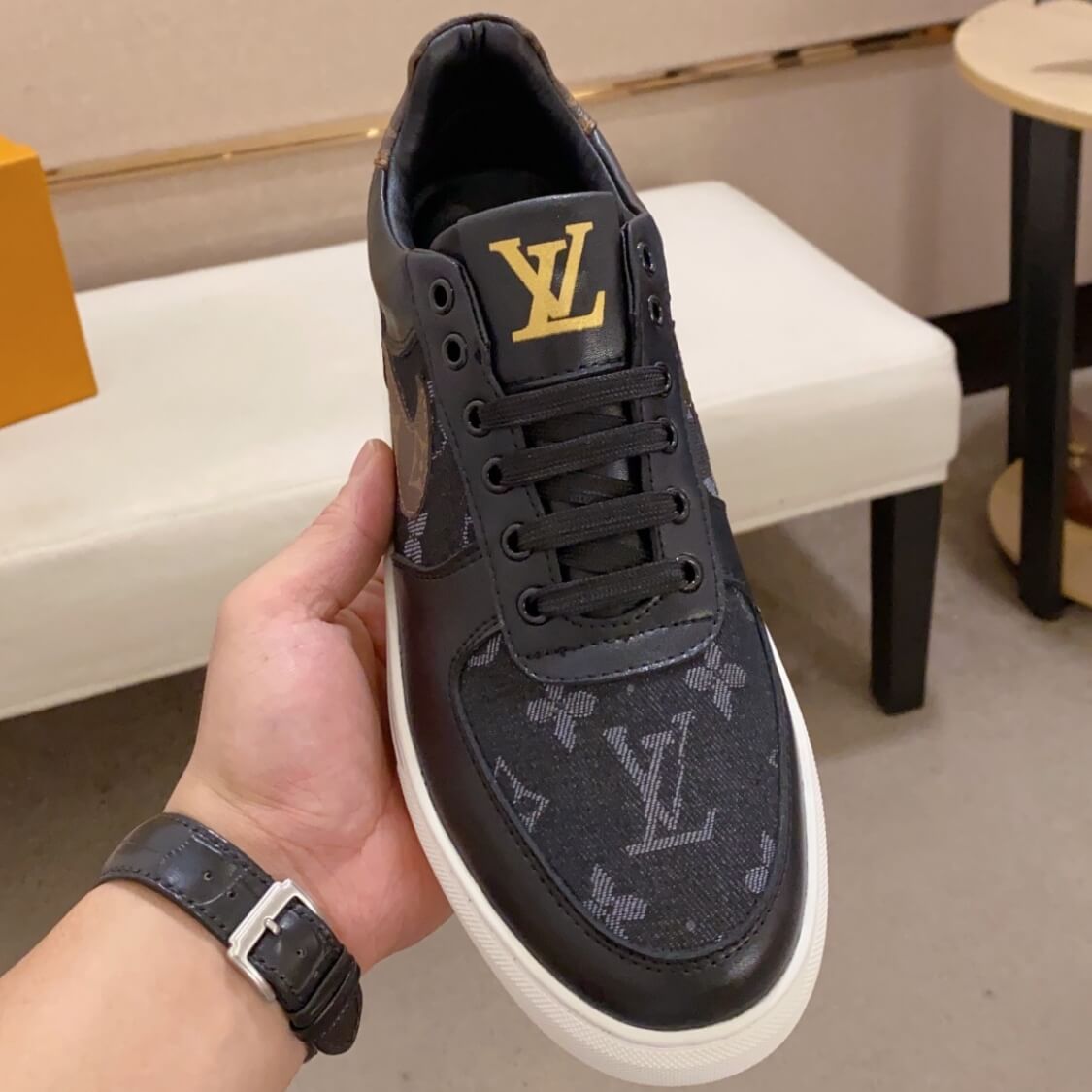 Black Monogram Sneakers