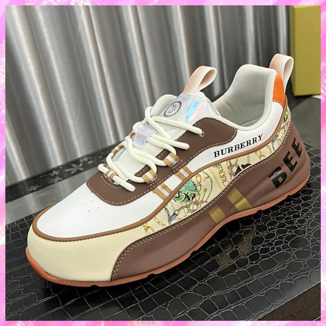 Brown Monogram Logo Sneakers