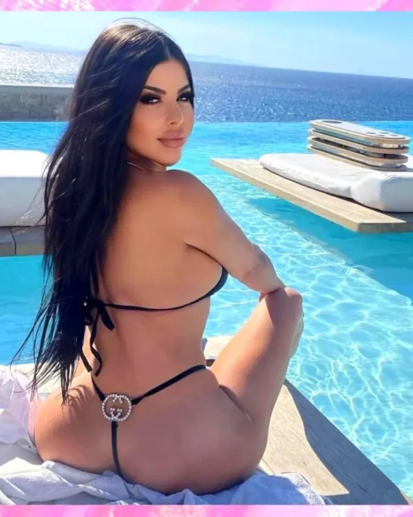 Crystal Charm Back Thong Bikini