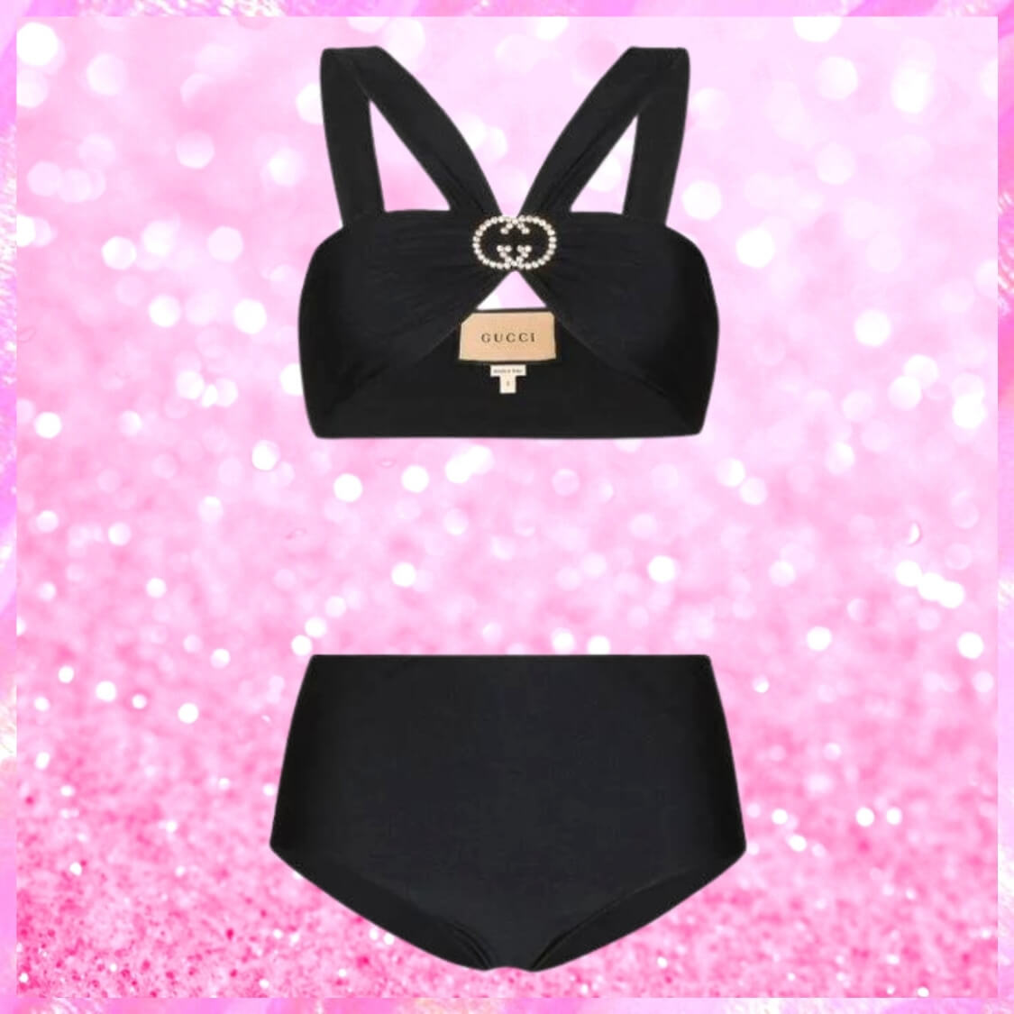 Double G Rhinestone Charm Bikini 