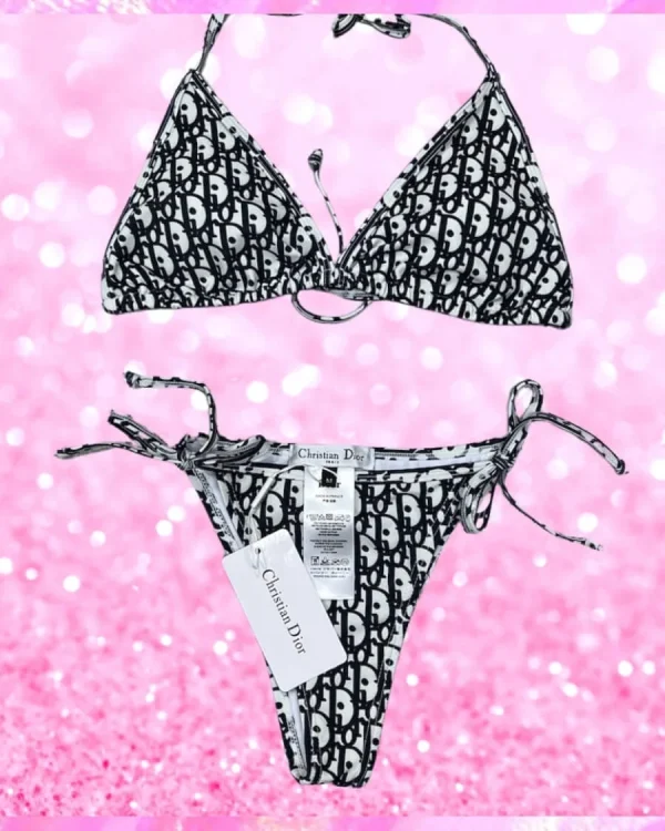 Forever Monogram Bikini In Black, Dior Bikini, luxury swimwear brands, designer bikini sets