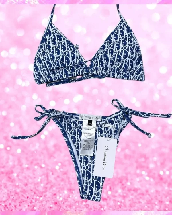 Forever Monogram Bikini In Navy, Dior Bikini, luxury swimwear brands, designer bikini sets