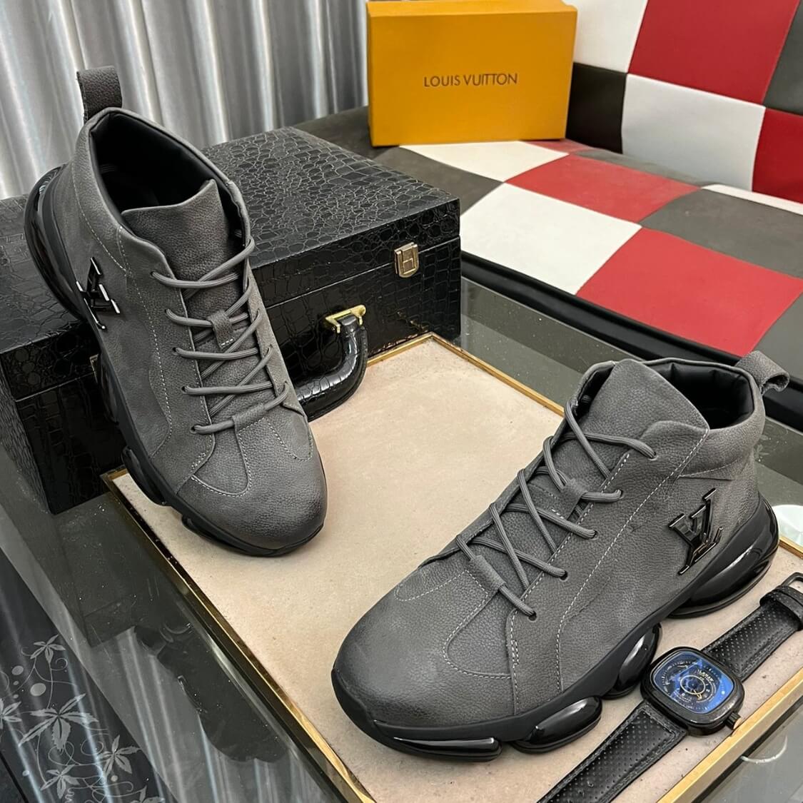 Leather Metal Logo Air Shoes