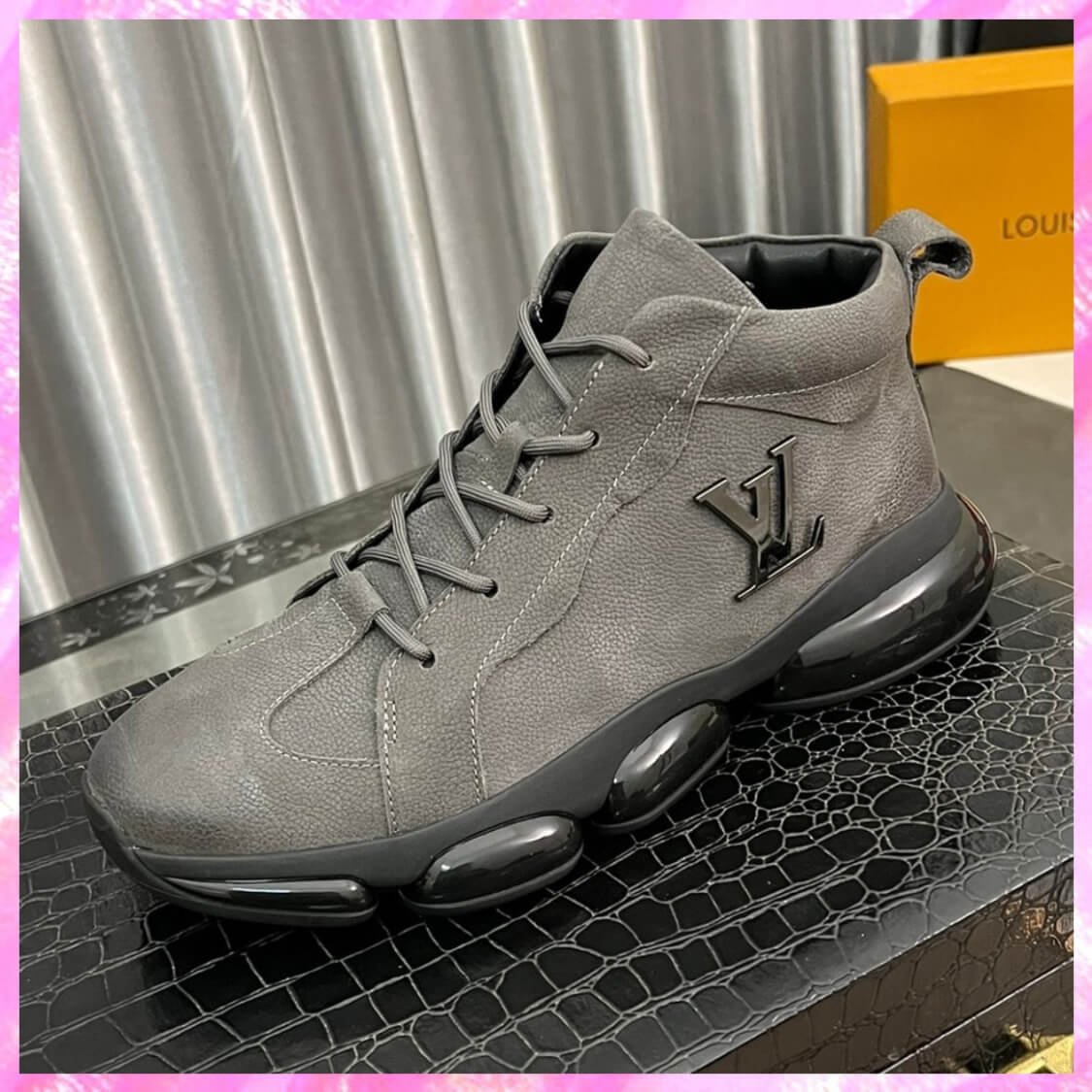 Leather Metal Logo Air Shoes
