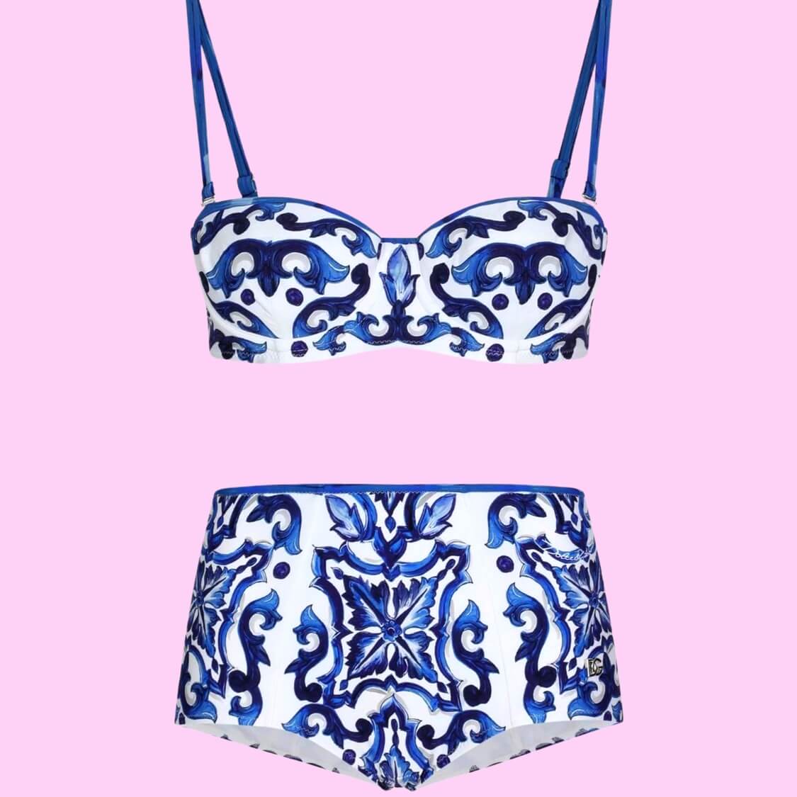 Majolica-Print Balconette Bikini