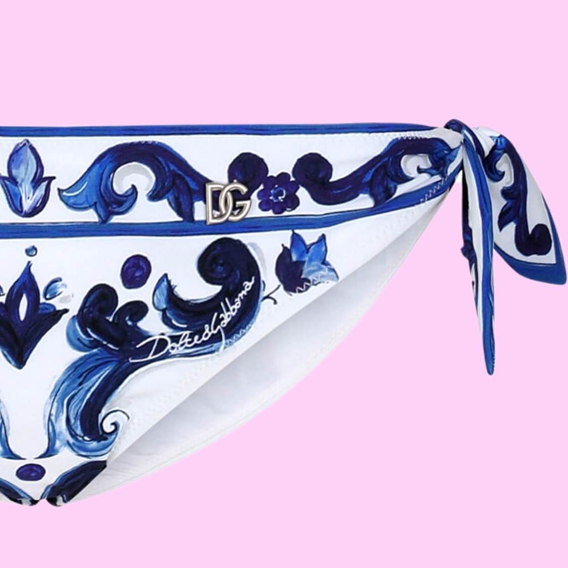 Halter Majolica-Print Balconette Bikini 