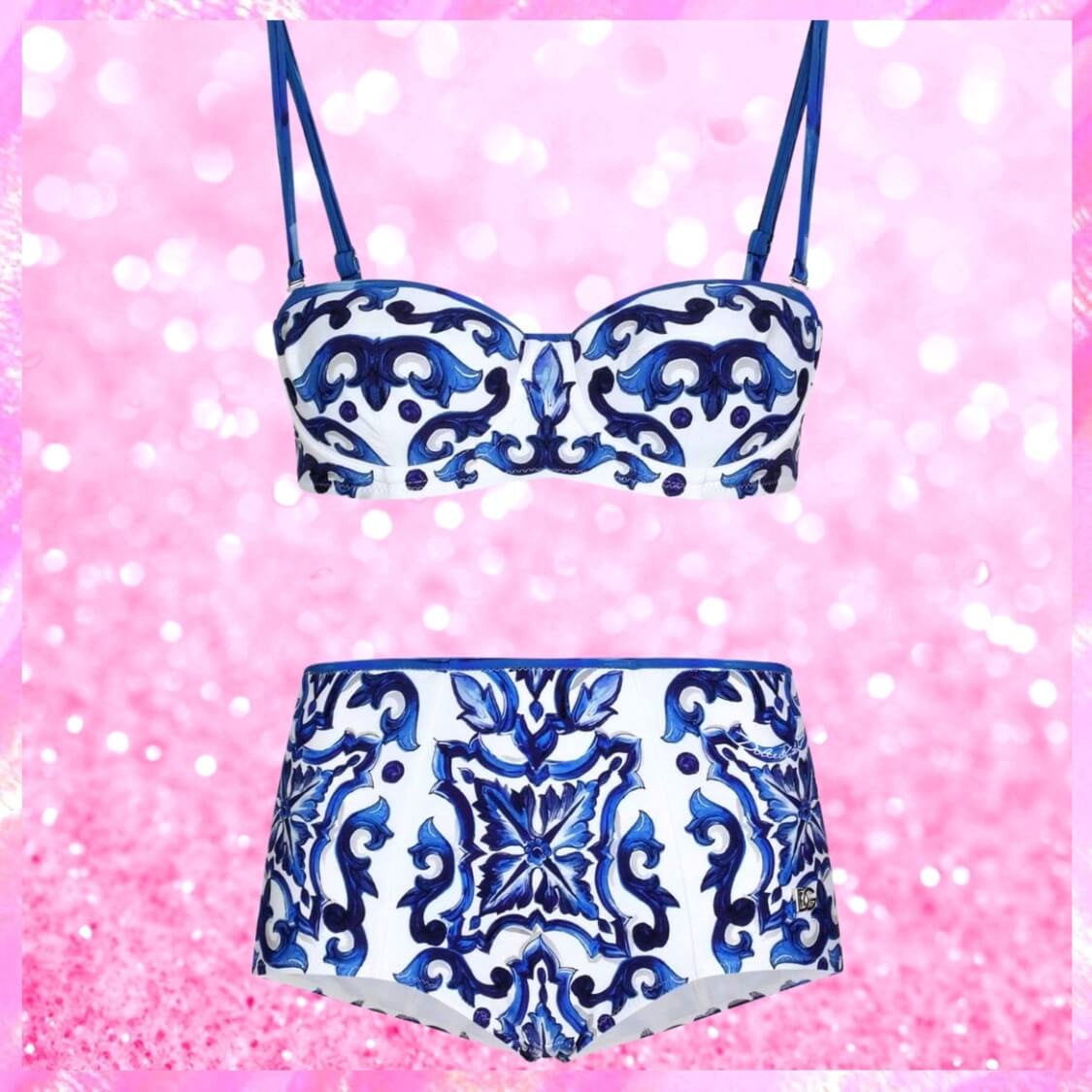 Majolica-Print Balconette Bikini