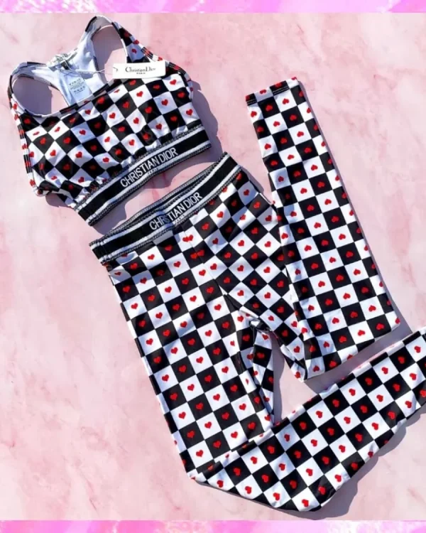 Monogram Heart Dri Fit Yoga Set