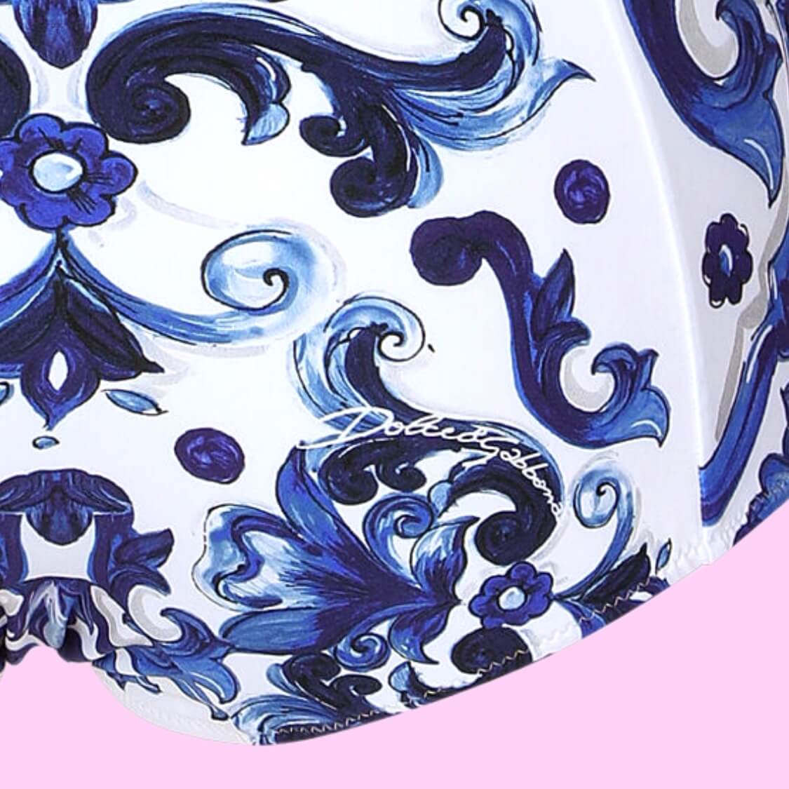 Push Up Majolica-Print Balconette Swimsuit 