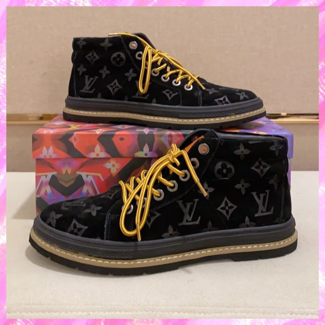 Suede Leather Monogram Shoes 