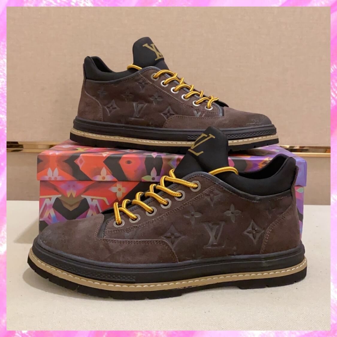 Suede Leather Monogram Shoes