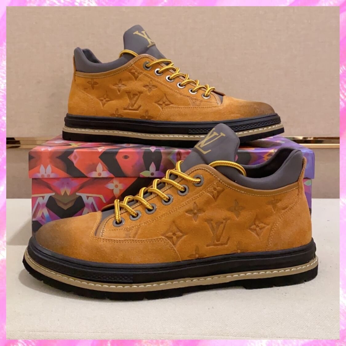 Suede Leather Monogram Shoes 