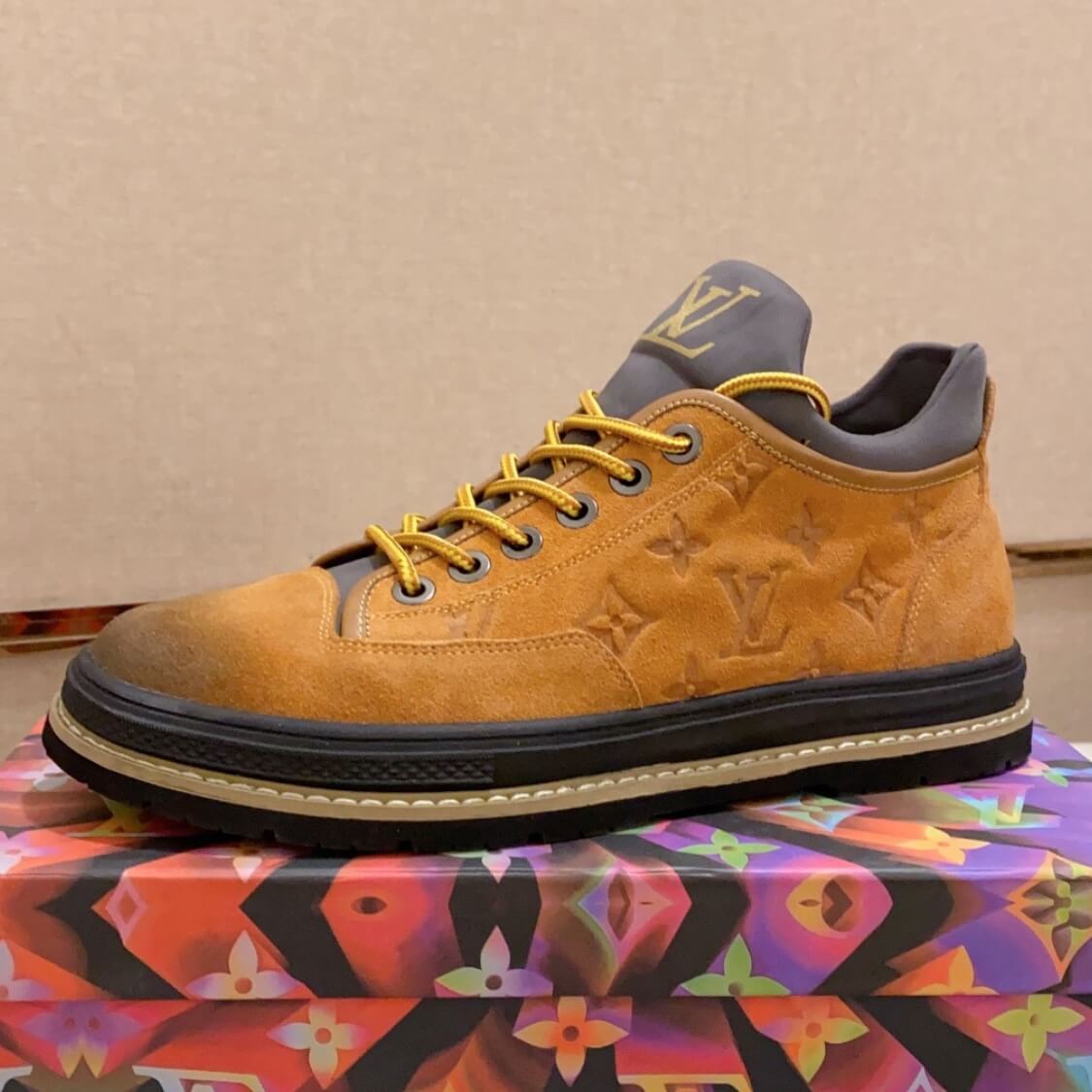 Suede Leather Monogram Shoes 