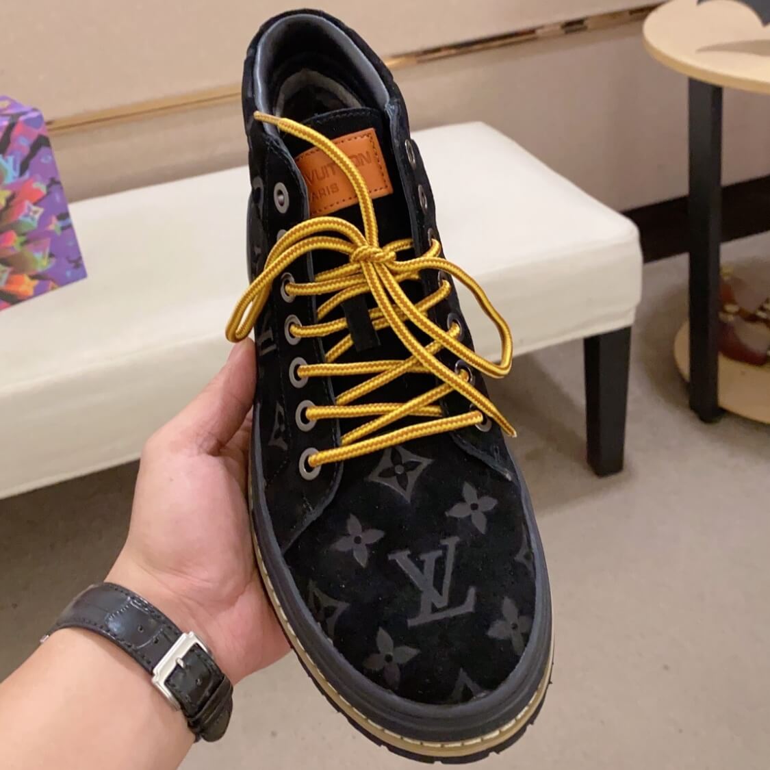 Suede Leather Monogram Shoes 