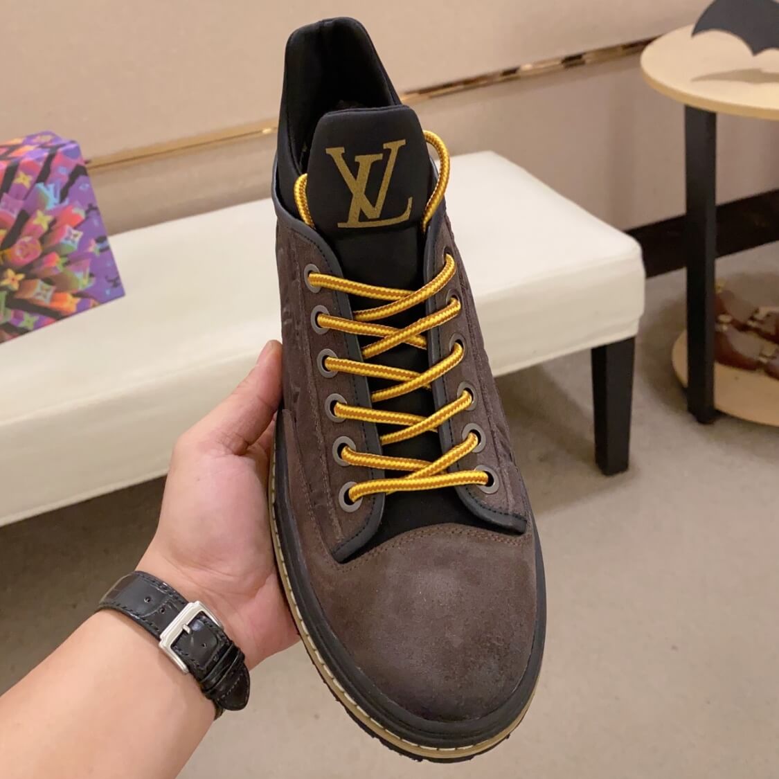 Suede Leather Monogram Shoes