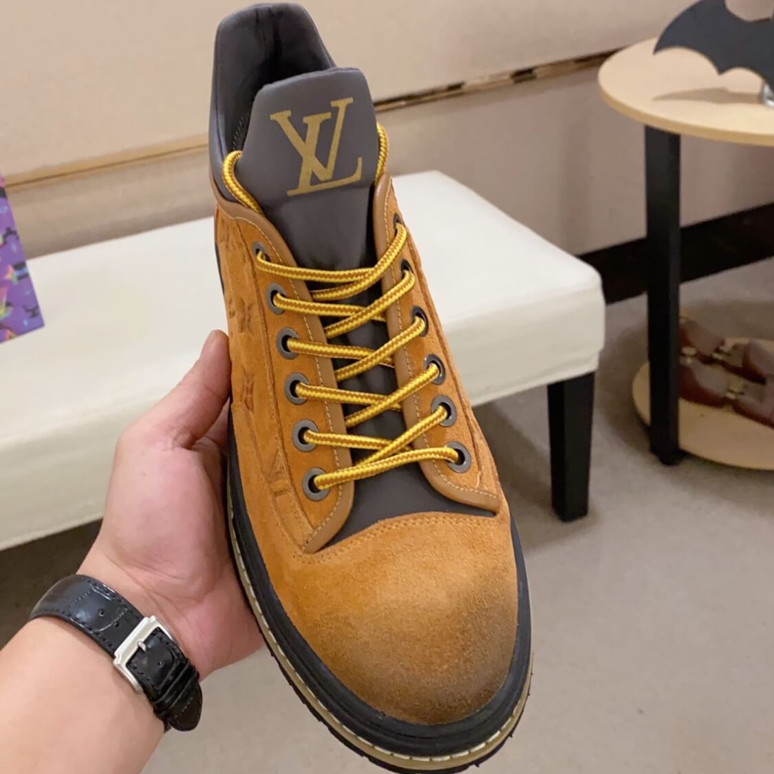 Suede Leather Monogram Shoes 