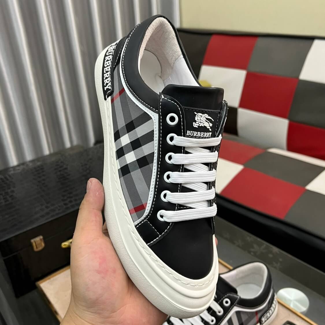 Vintage Plaid Monogram Sneakers 