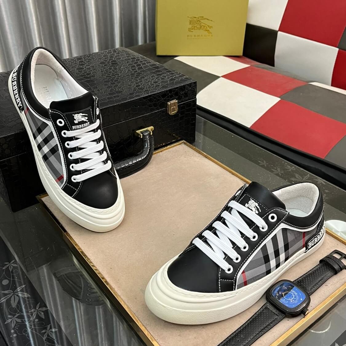 Vintage Plaid Monogram Sneakers 