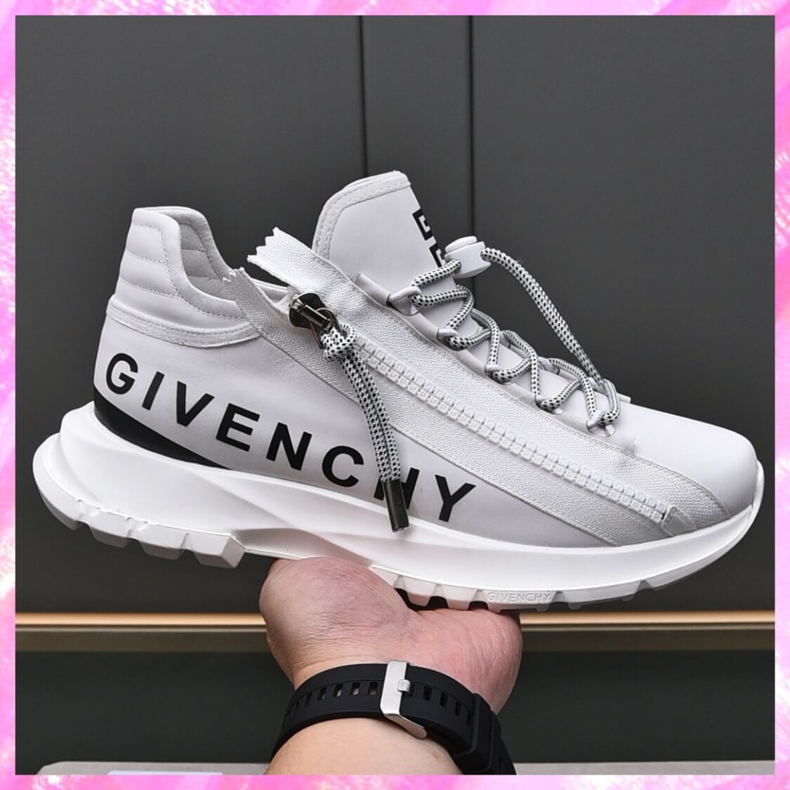 Zip Side Monogram Sneakers 