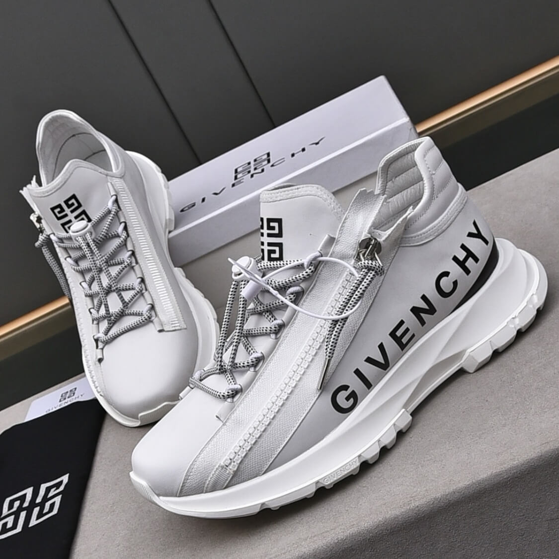 Zip Side Monogram Sneakers 