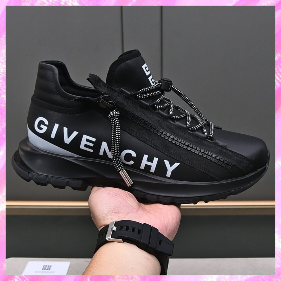 Zip Side Monogram Sneakers 