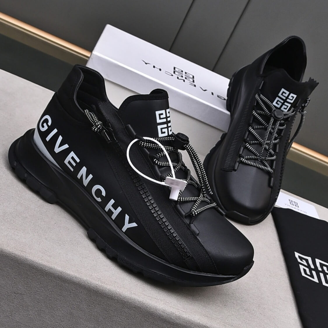 Zip Side Monogram Sneakers 