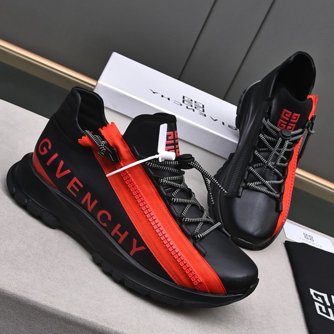 Zip Side Monogram Sneakers