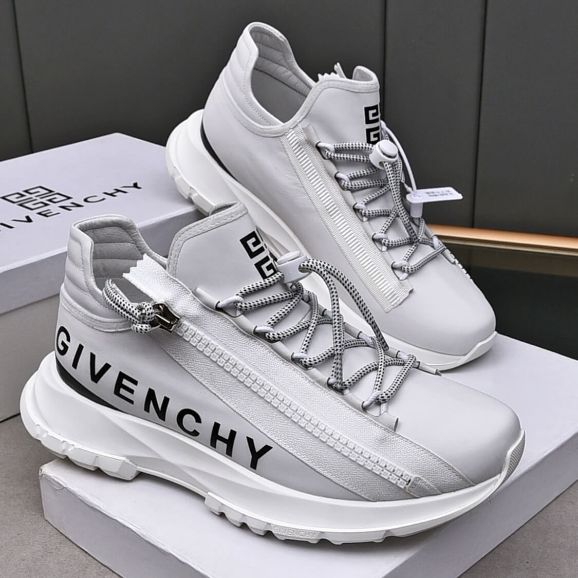 Zip Side Monogram Sneakers 