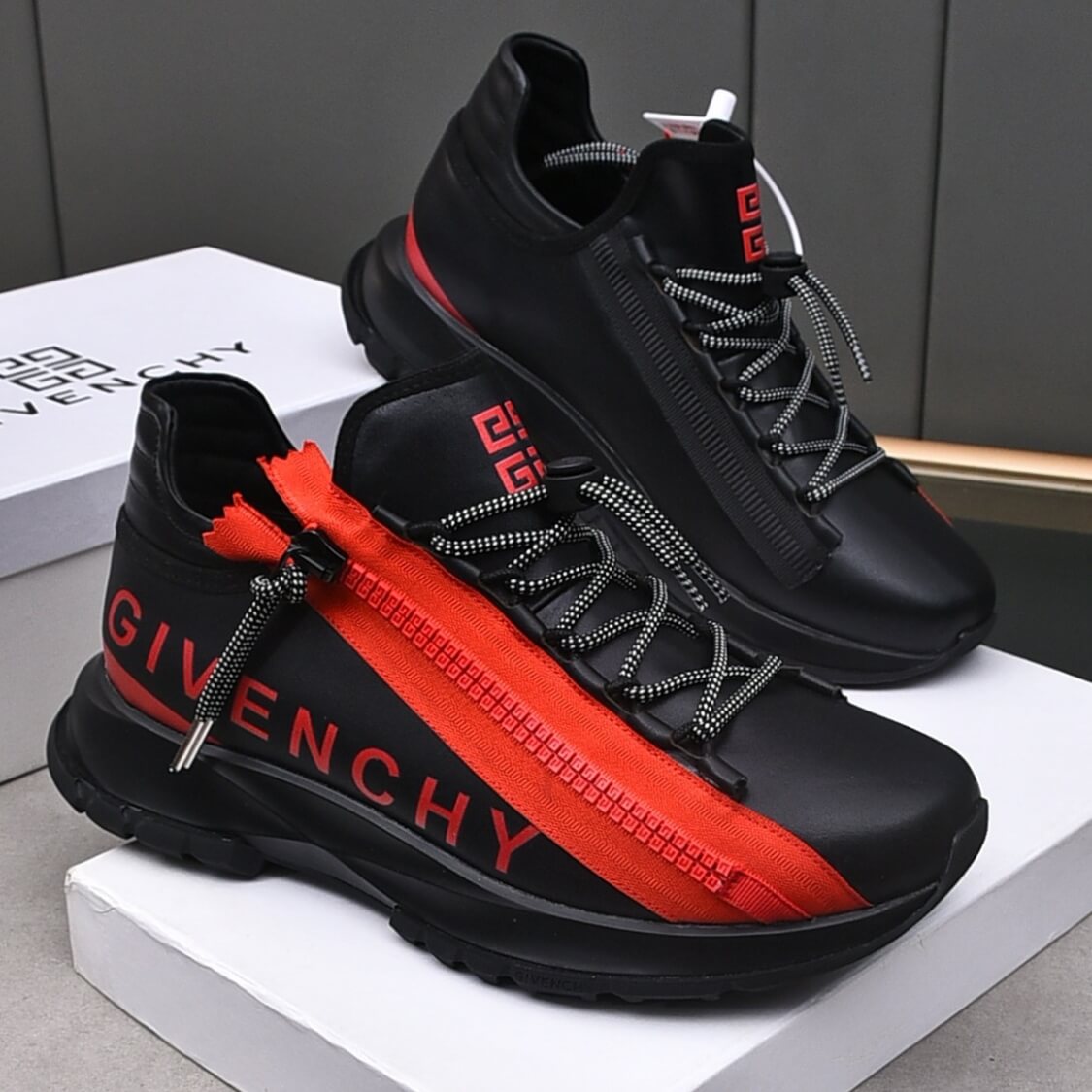 Zip Side Monogram Sneakers