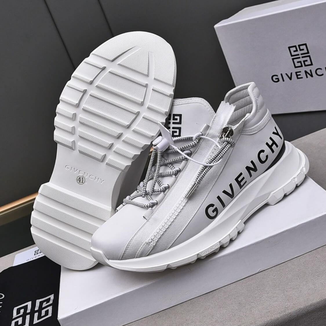 Zip Side Monogram Sneakers 