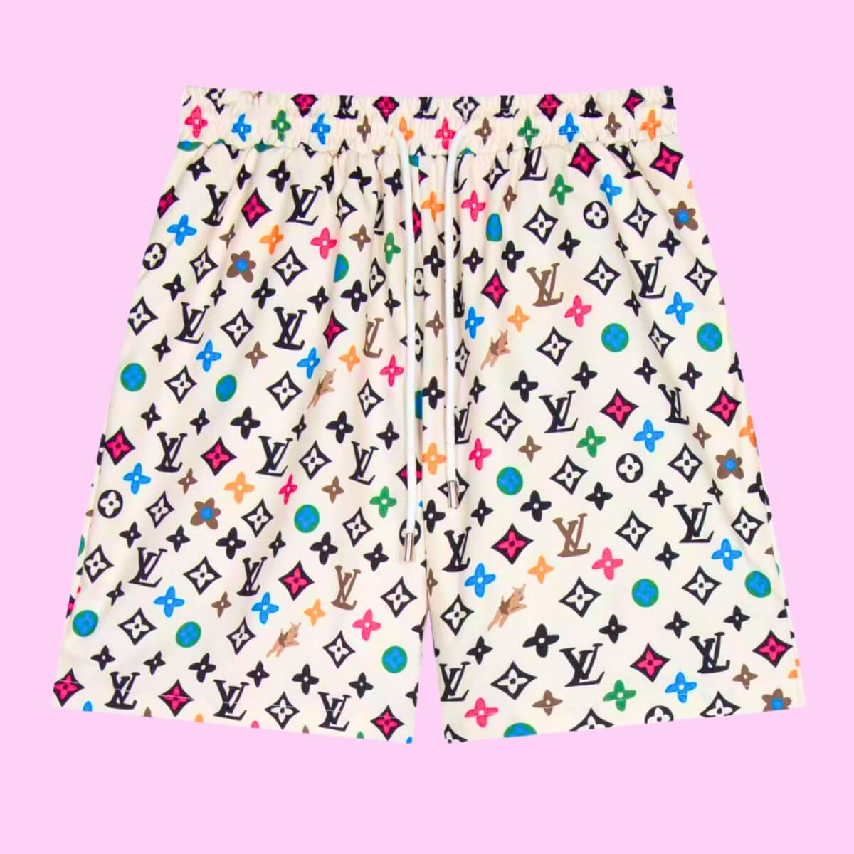 Designer Colorful LV Logo Swim Shorts