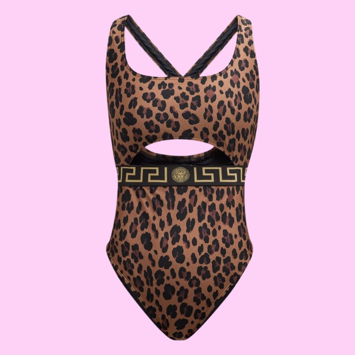Designer Greca Border One-Piece Swimsuit