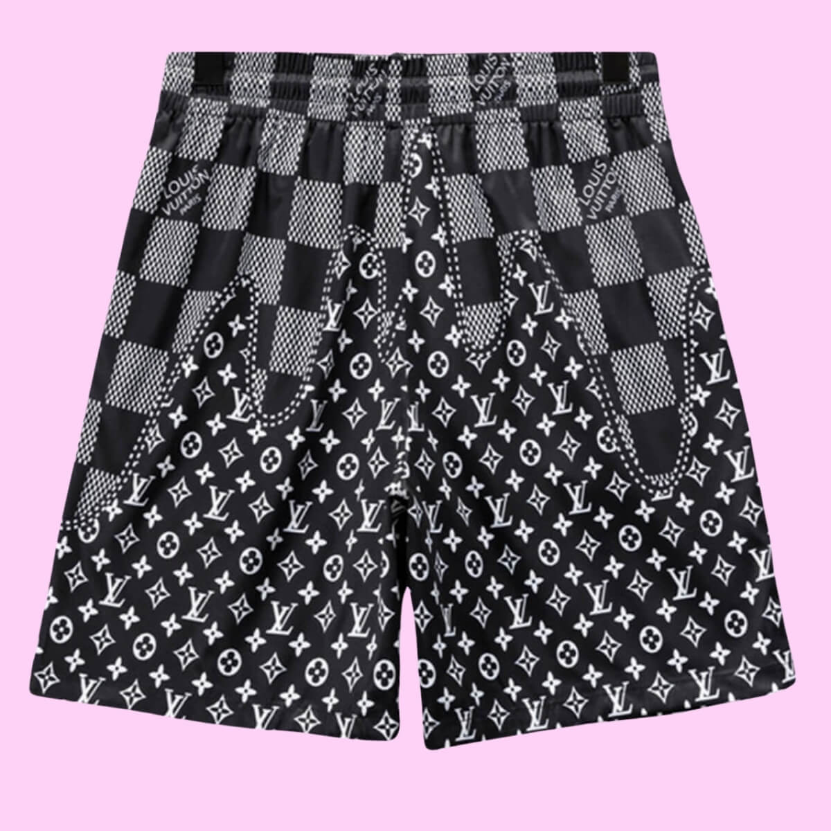Designer Logo Swim Shorts In Black
