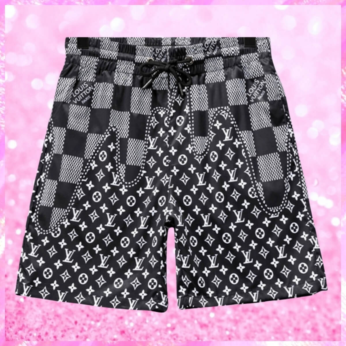 Designer Logo Swim Shorts In Black