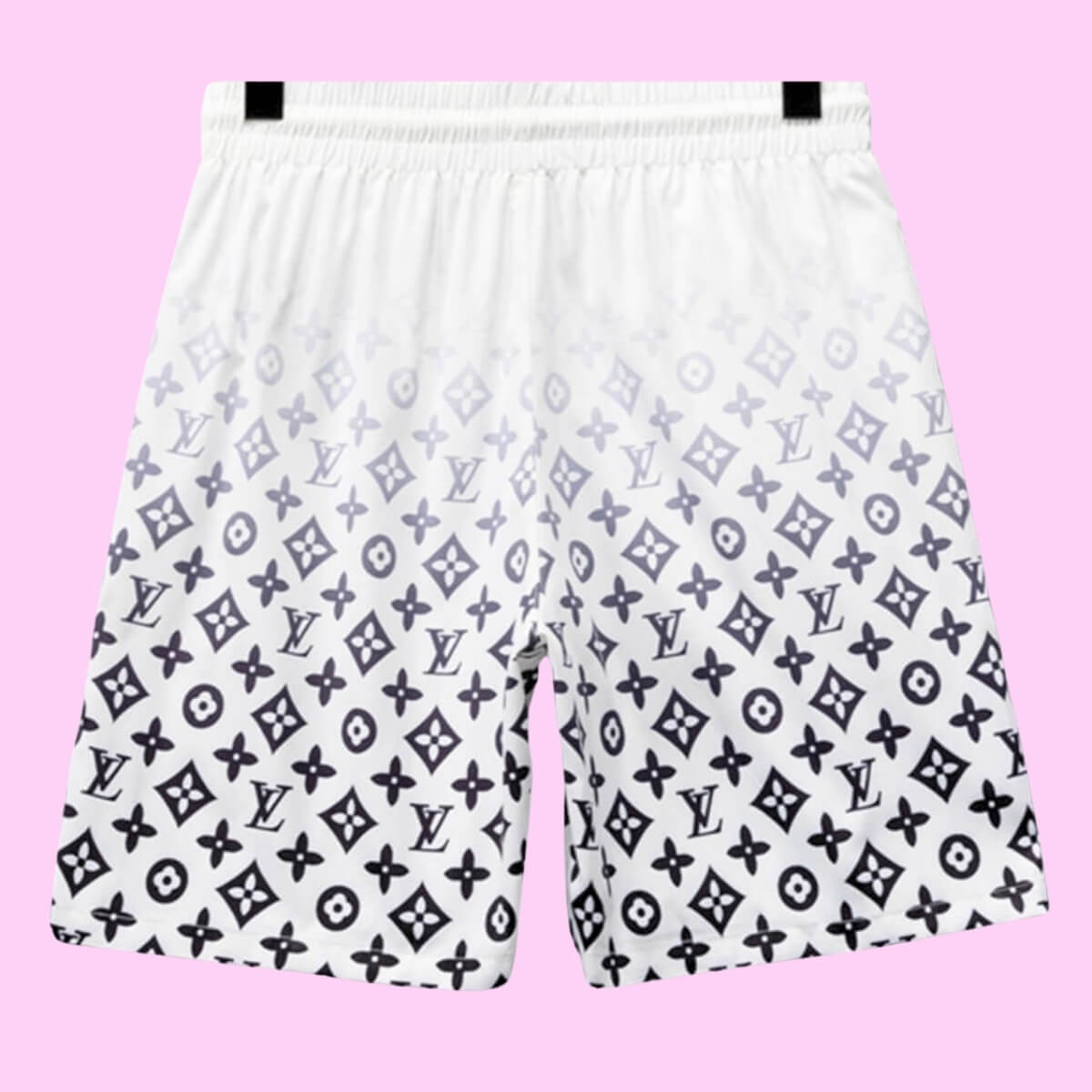 Designer Logo Swim Shorts In White Ombre'