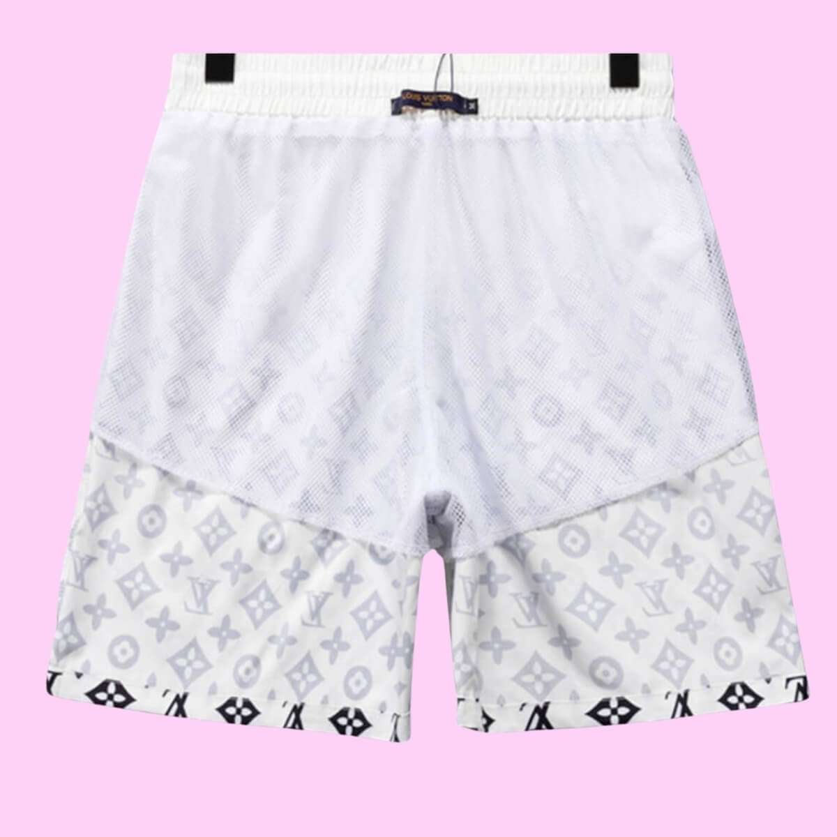 Designer Logo Swim Shorts In White Ombre'