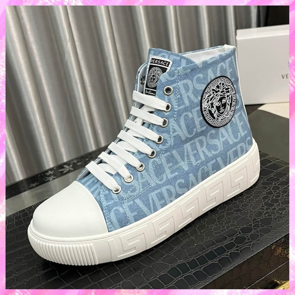 Allover Greca Canvas Sneakers 