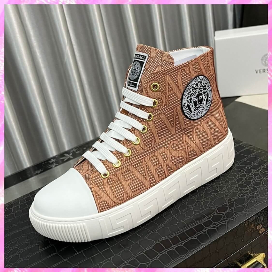 Allover Greca Canvas Sneakers