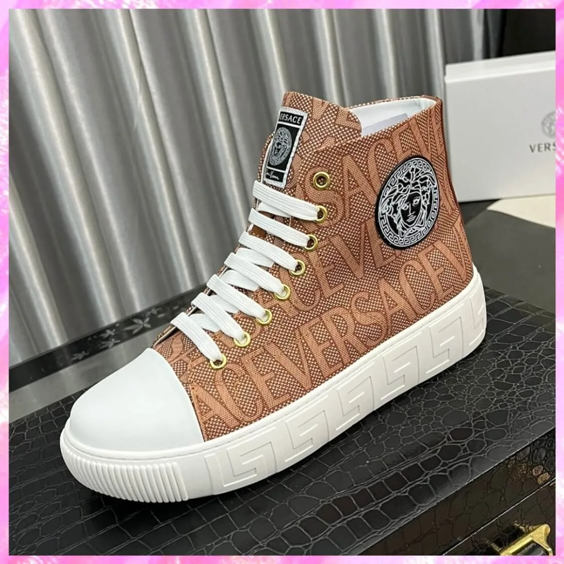 Allover Greca Canvas Sneakers