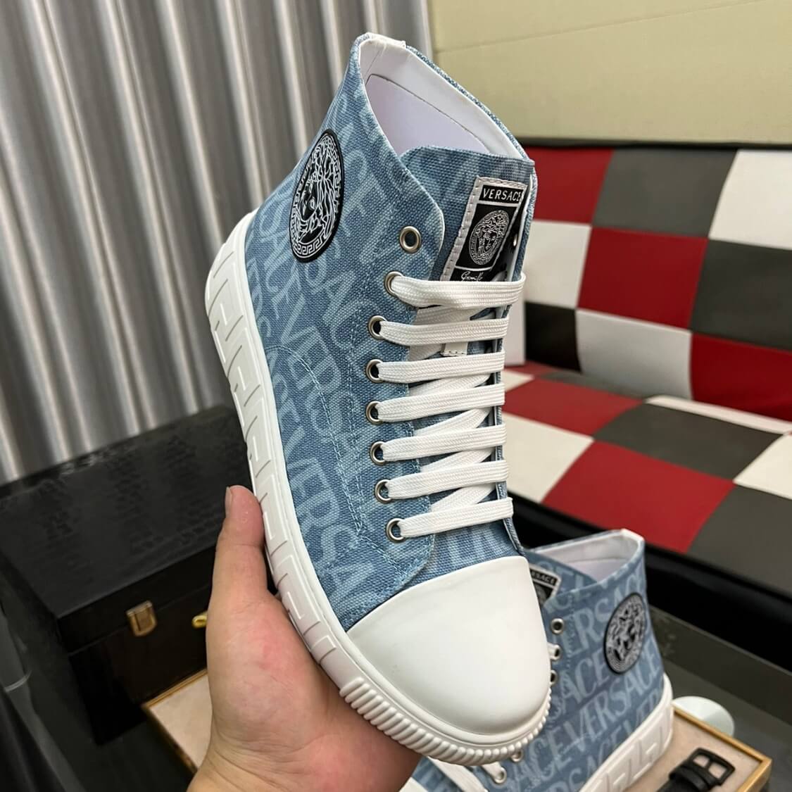 Allover Greca Canvas Sneakers 