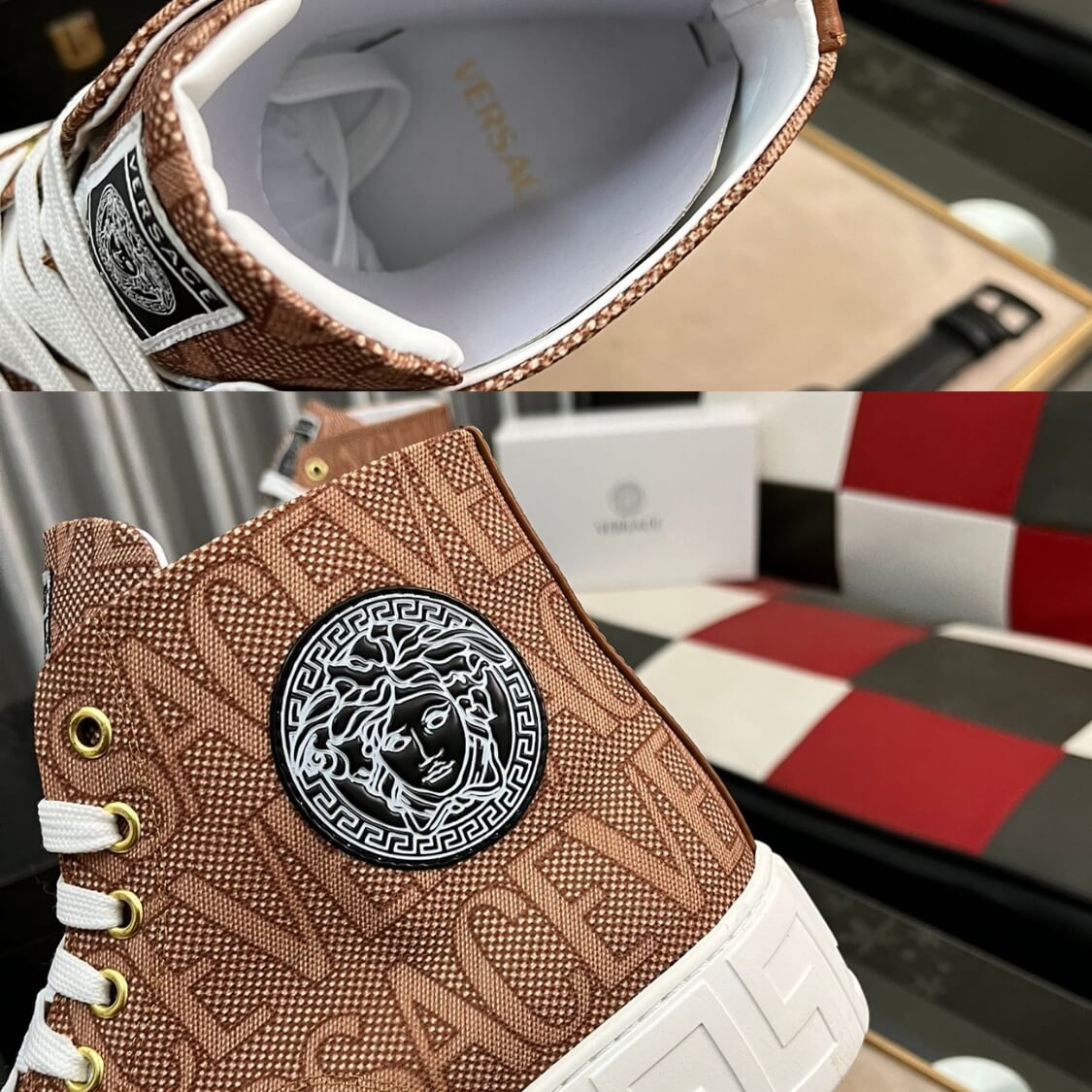 Allover Greca Canvas Sneakers