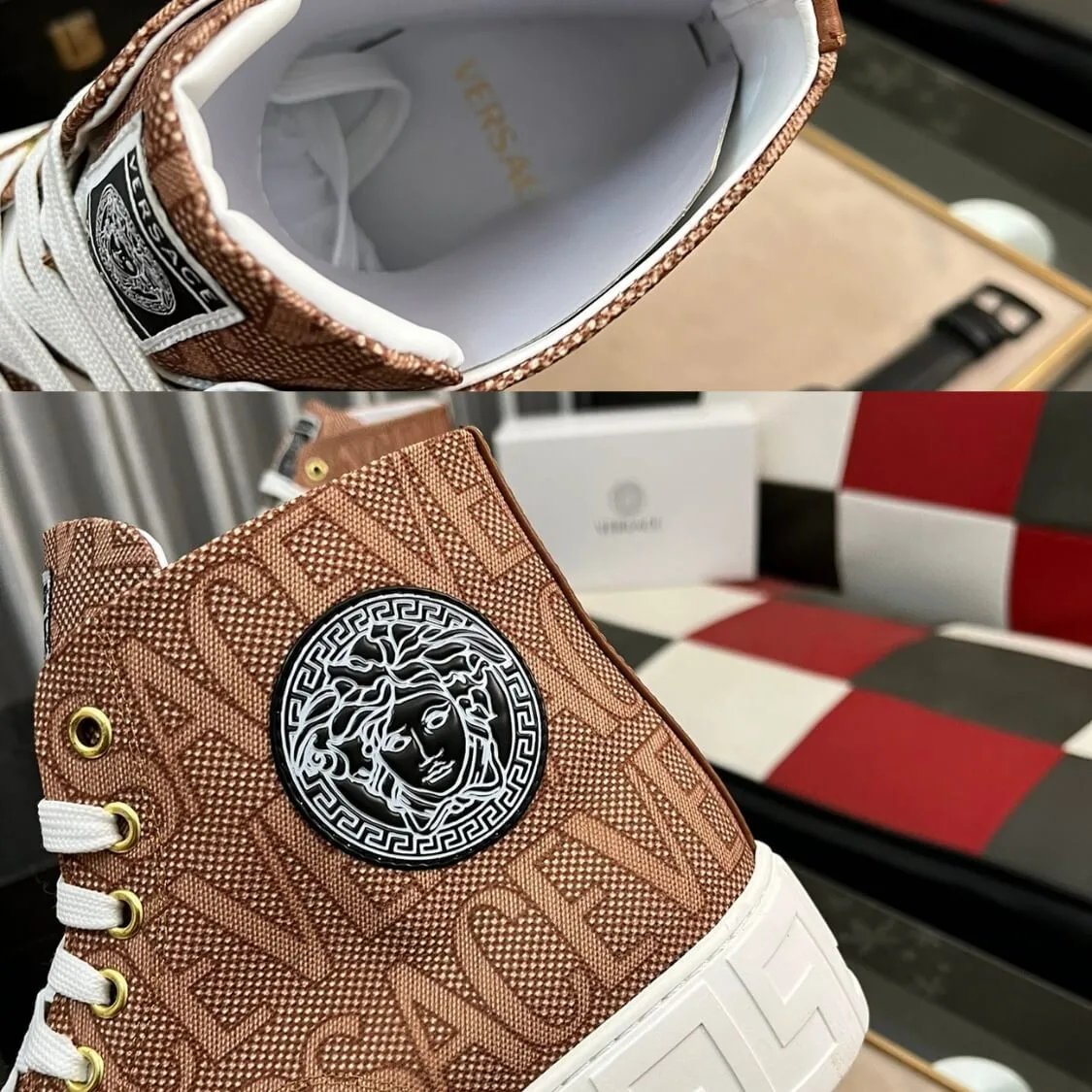 Allover Greca Canvas Sneakers