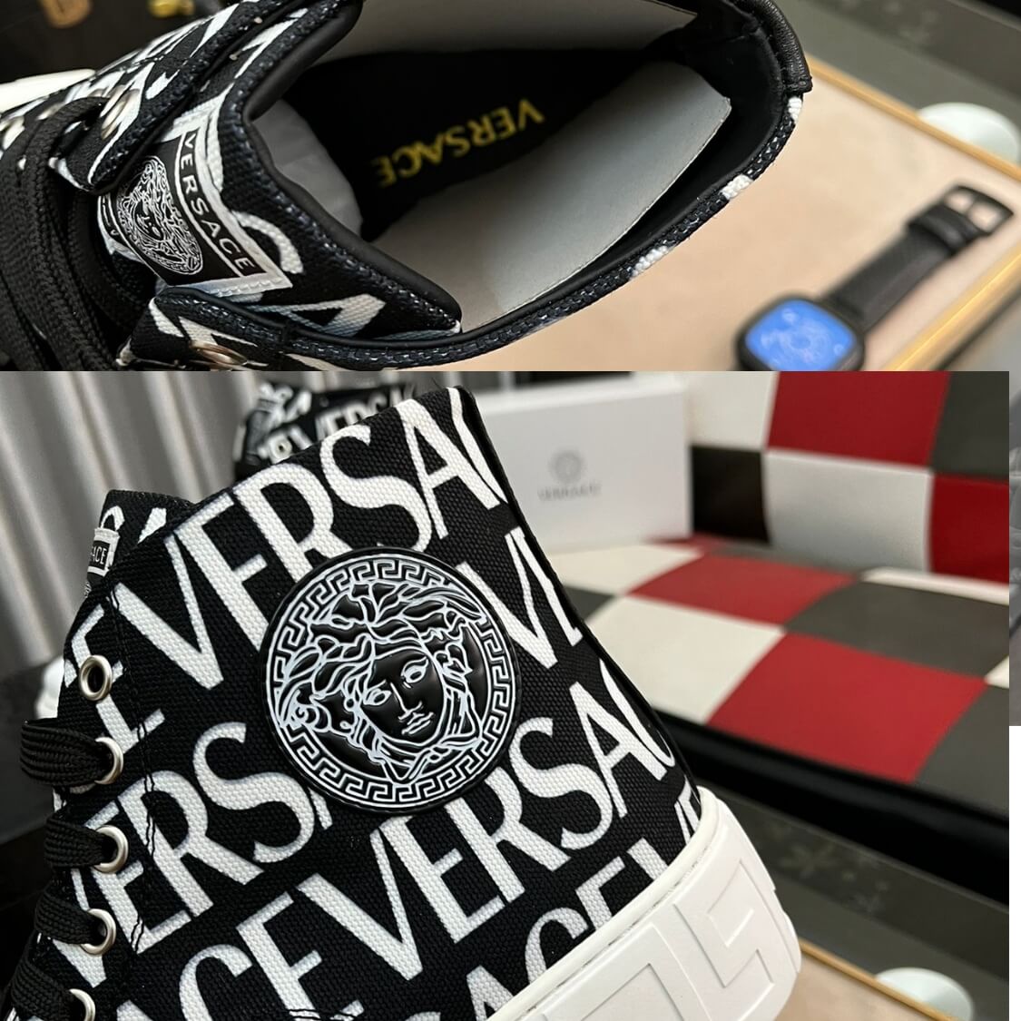 Allover Greca Canvas Sneakers 