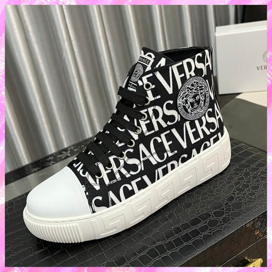 Allover Greca Canvas Sneakers 