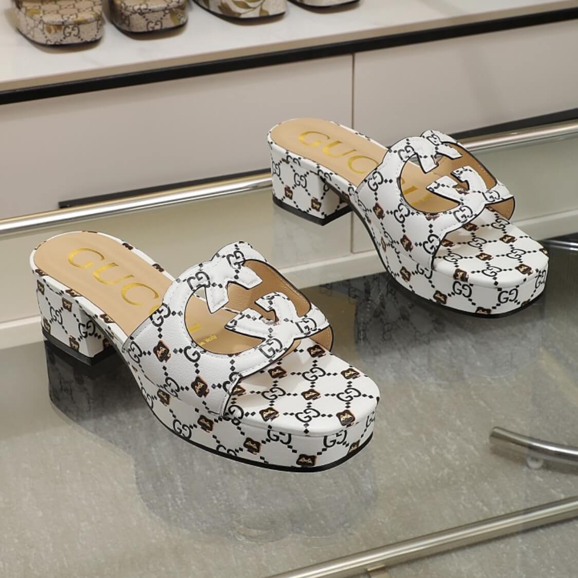 Cut Out Web Logo Mule Sandals 