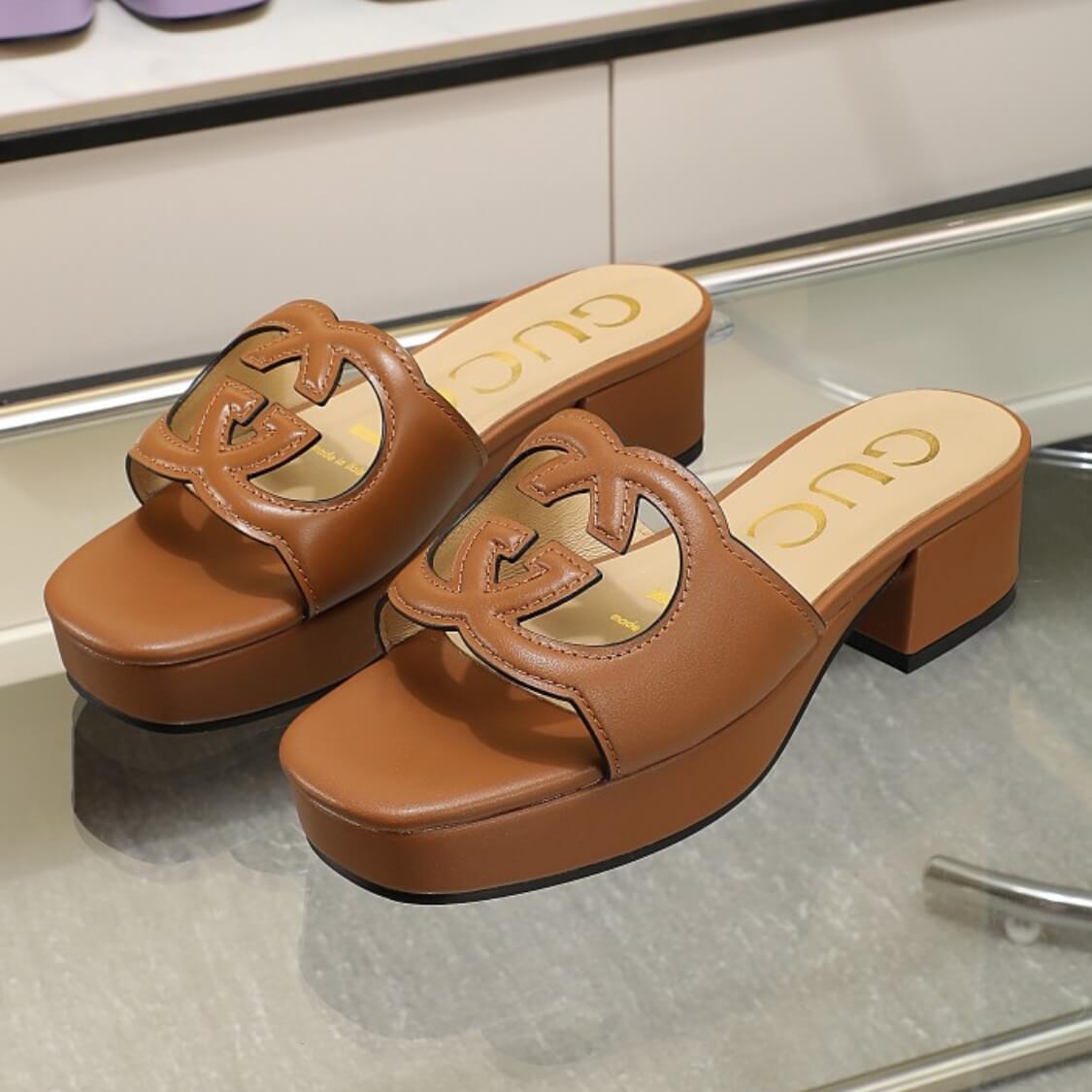 Cut Out Logo Mule Sandals