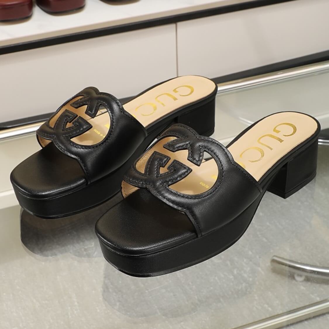 Cut Out Logo Mule Sandals 